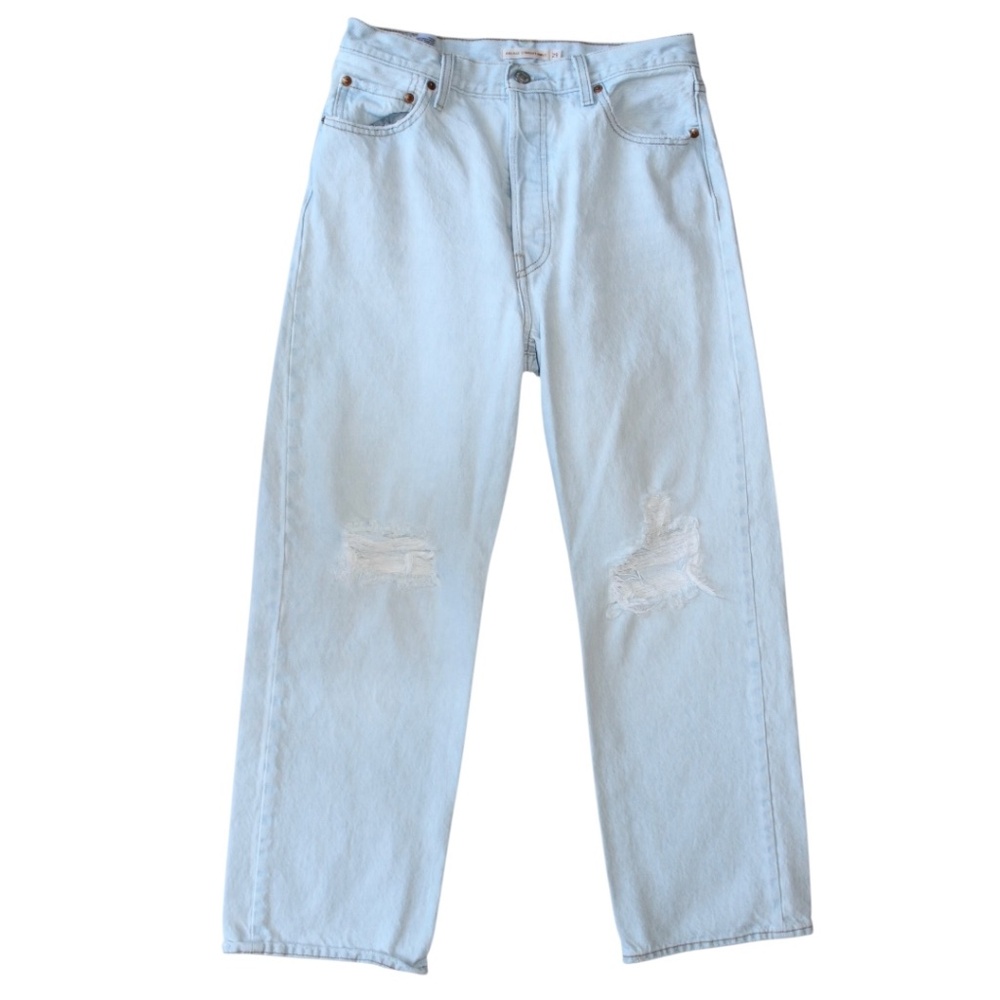 Levi's Ribcage Straight Ankle Distressed Light Wash Jeans Size 29